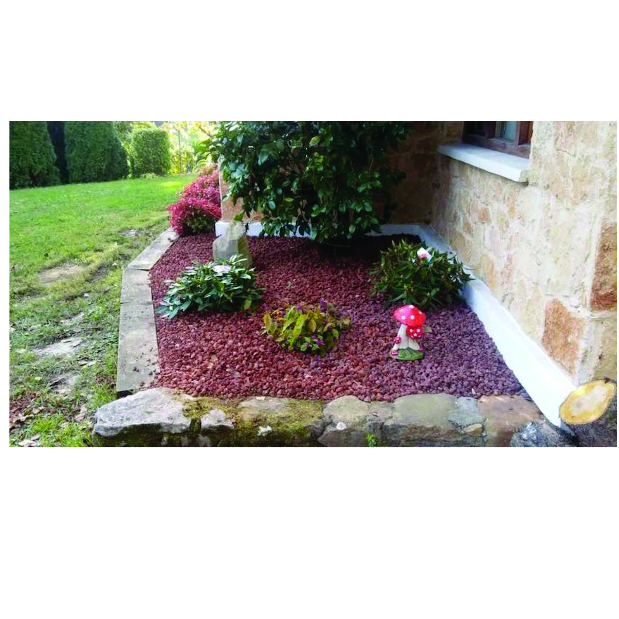 PIEDRA ROJA DECORATIVA JARDIN - Imagen 6