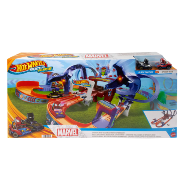 Hot Wheels Marvel Spider-Man – Spider-Girl Circle Tracker, Ca. 7 Cm, Offizielles Lizenz-Spielzeug