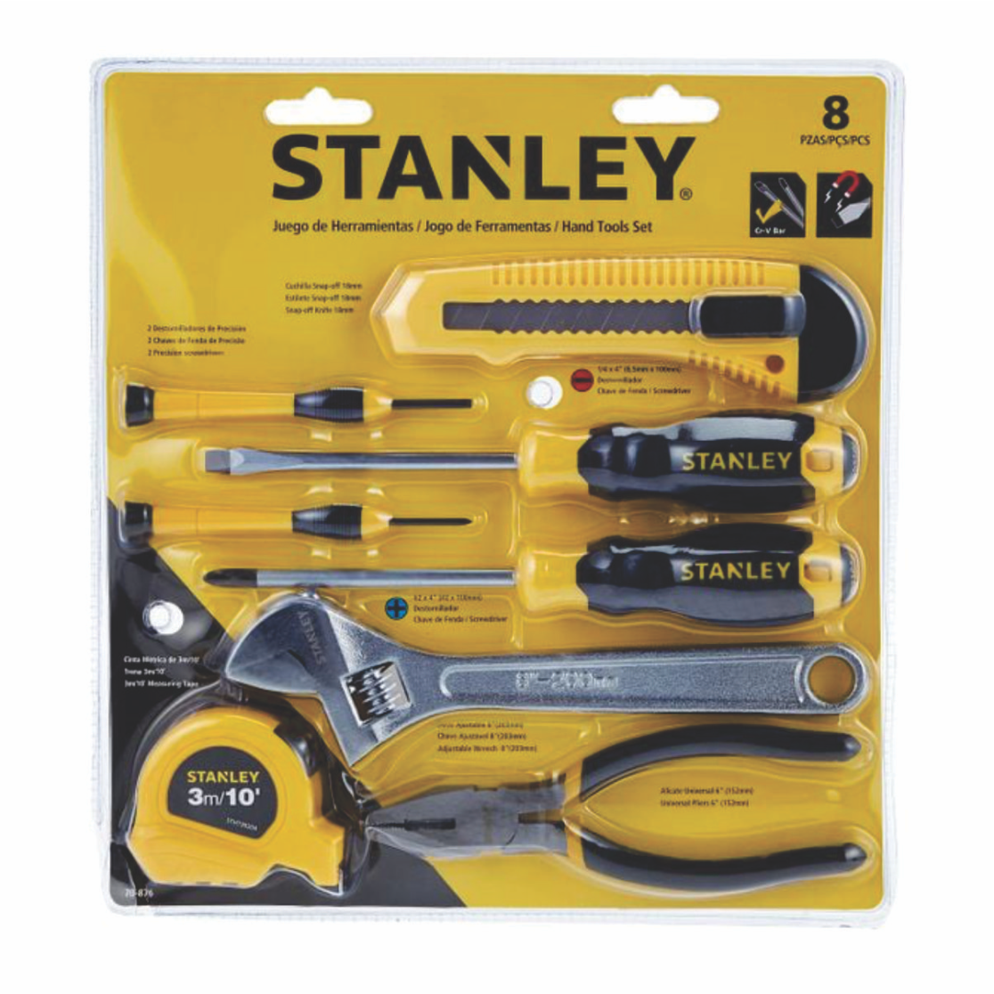 SET DE HERRAMIENTAS DE 8 PIEZAS STANLEY